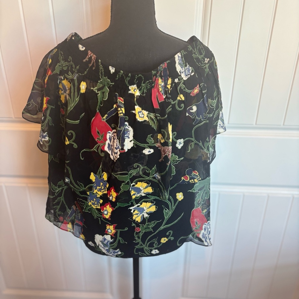Tibi Black Ruffled Blouse with Relaxed Fit - Picture 4 of 4